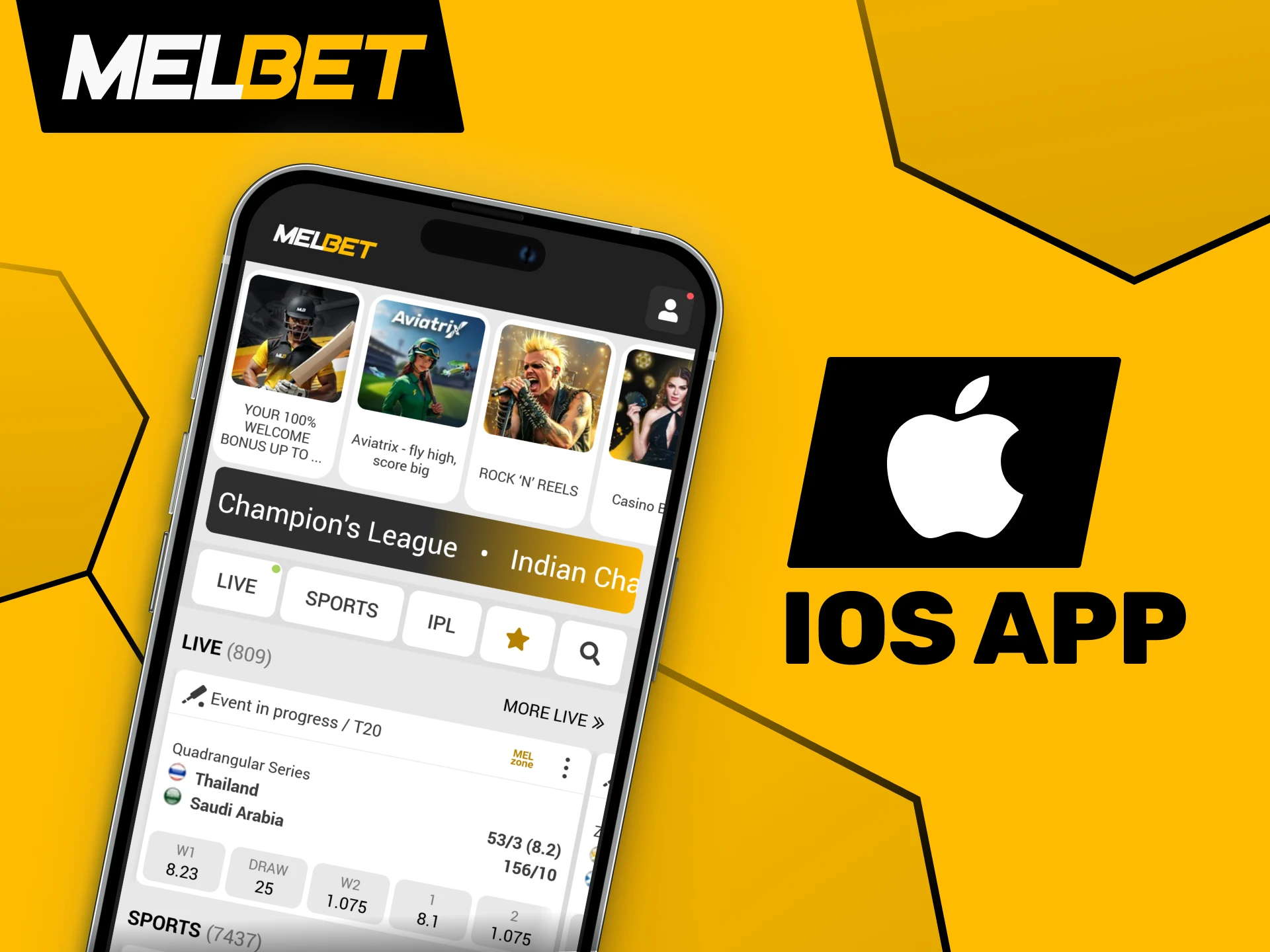 Easily download the Melbet app for your iOS devices.