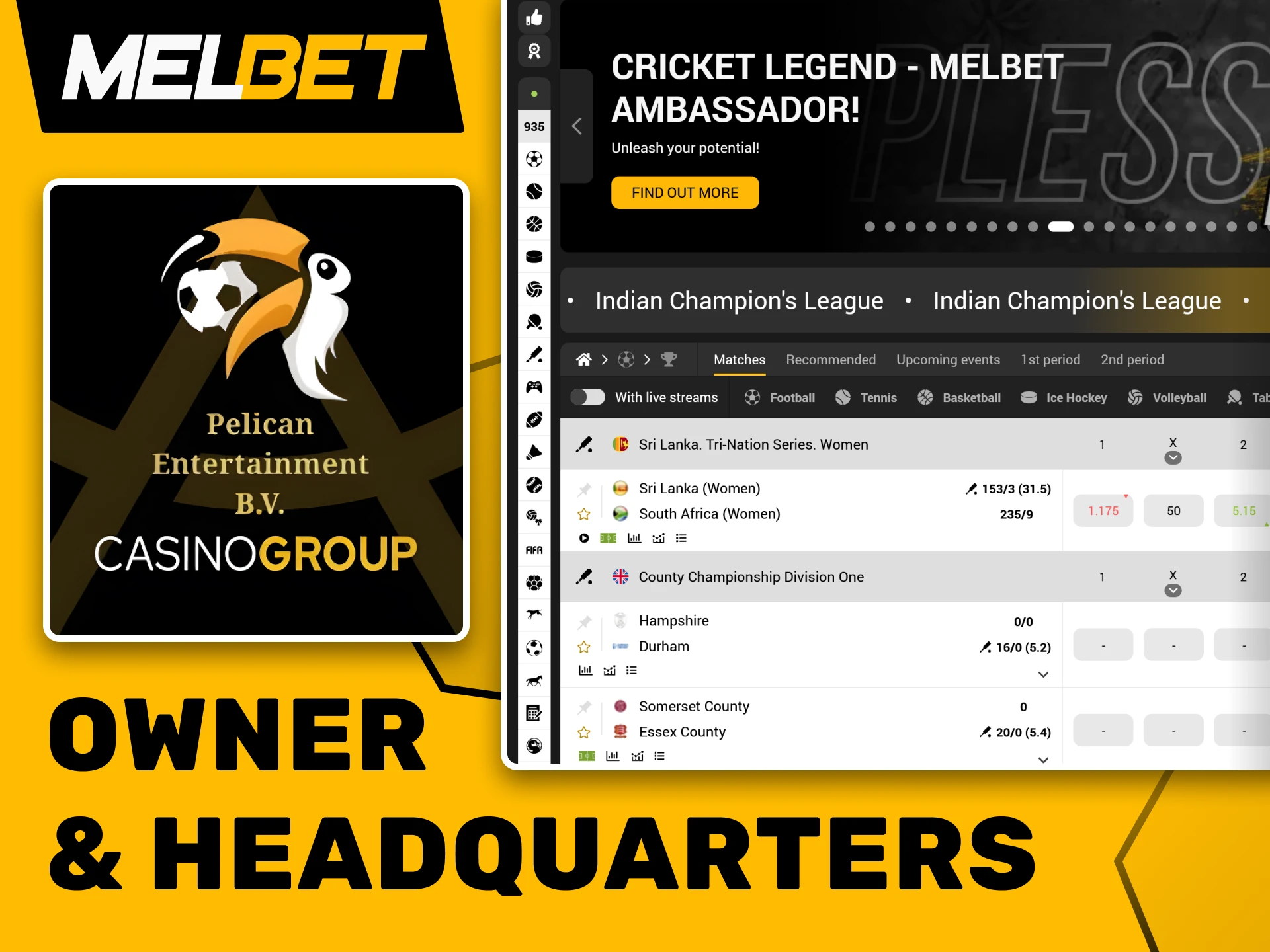 The ownership of Melbet lies with Pelican Entertainment.