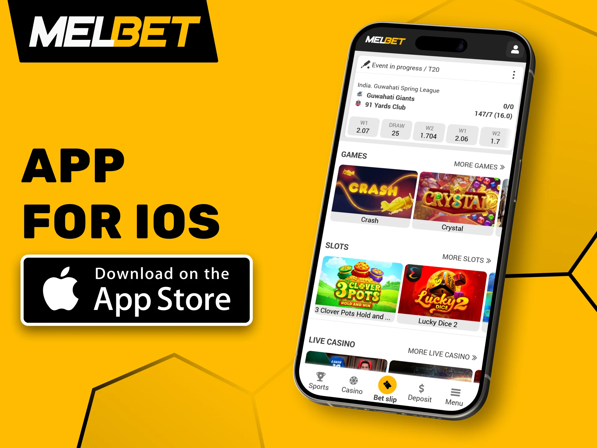 Enjoy the features of the Melbet app on your Apple device.