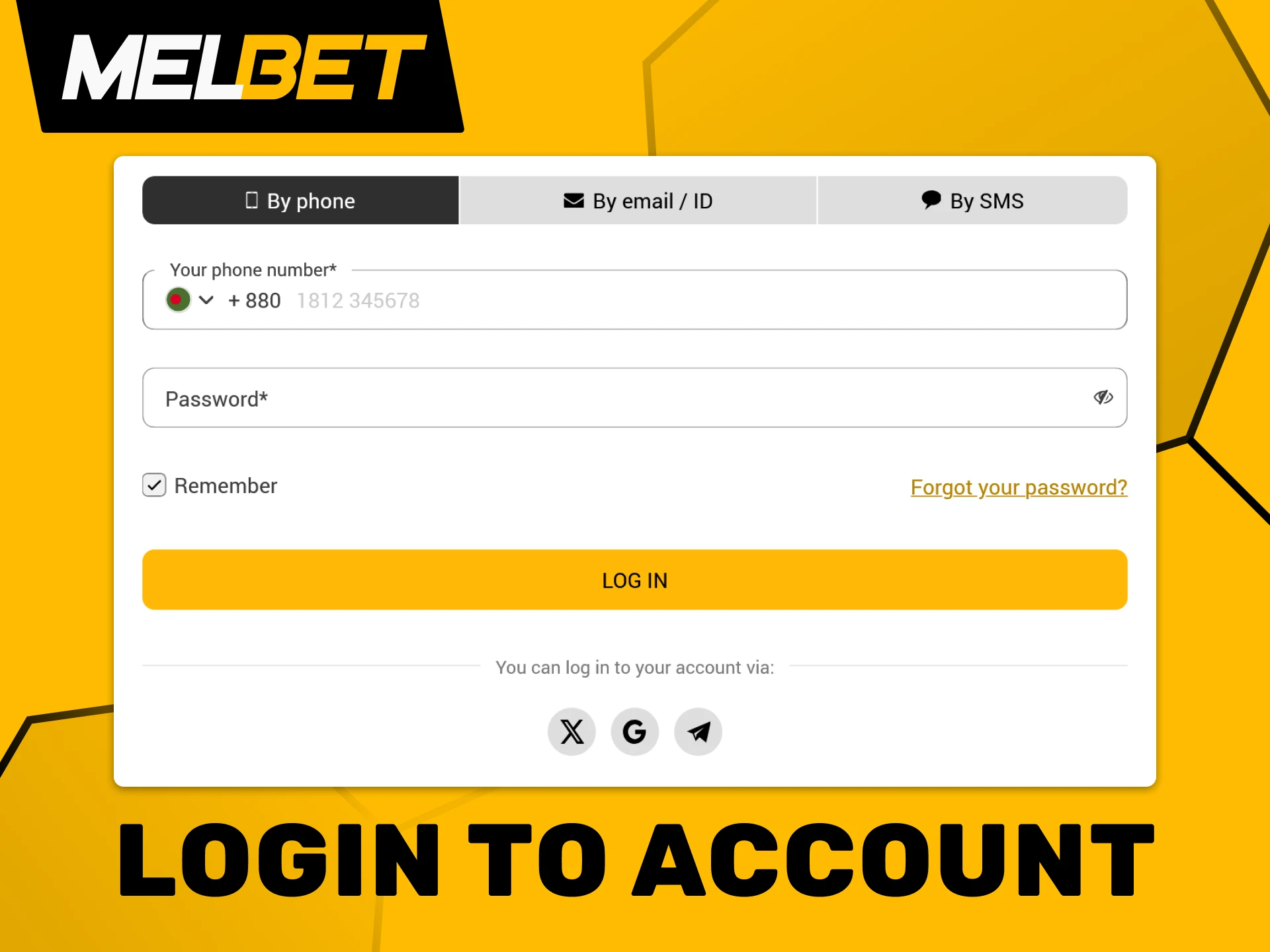 Logging into your Melbet account is a quick process.
