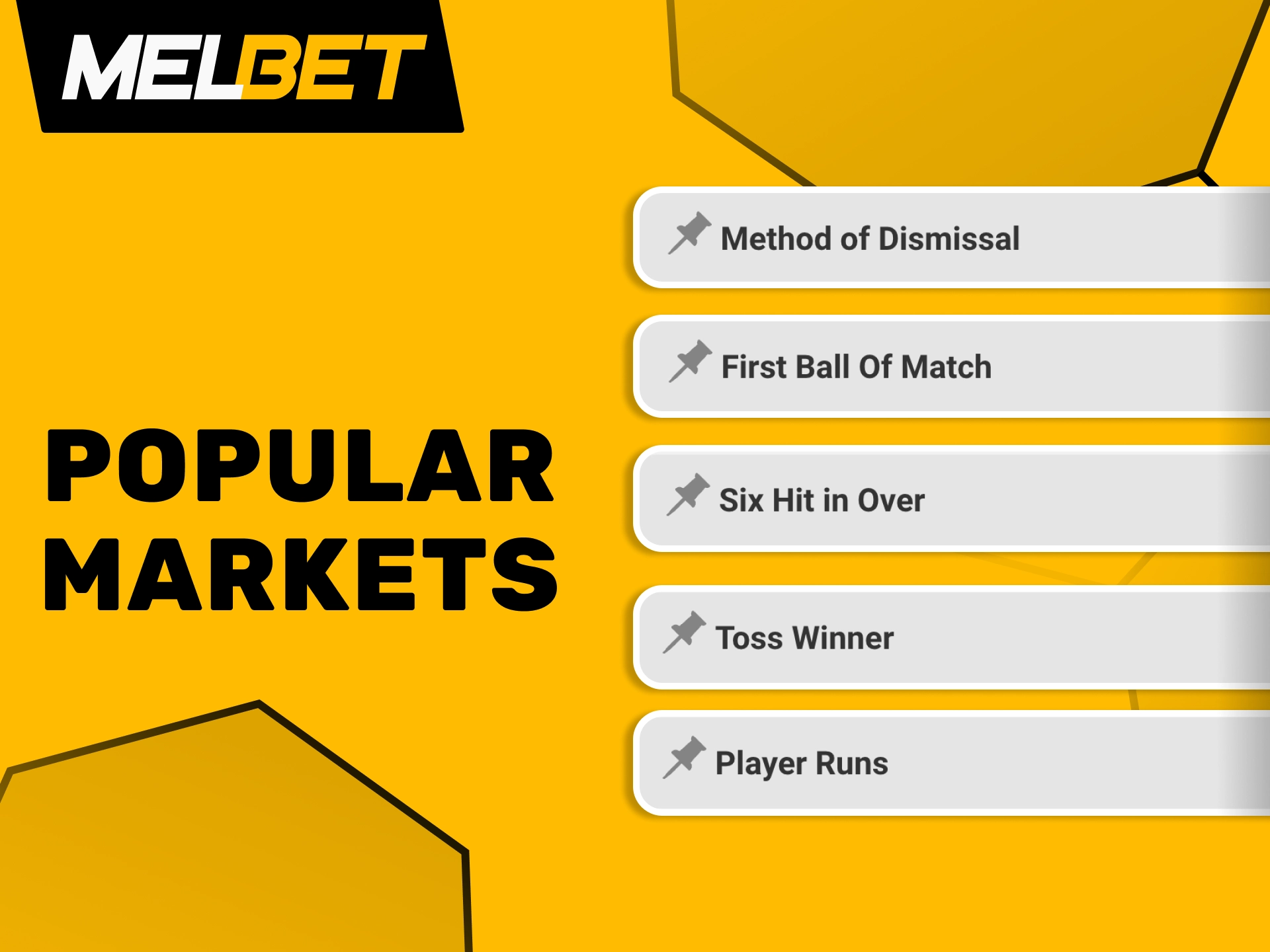 Explore IPL markets on Melbet and choose from multiple betting options to enhance your match experience.